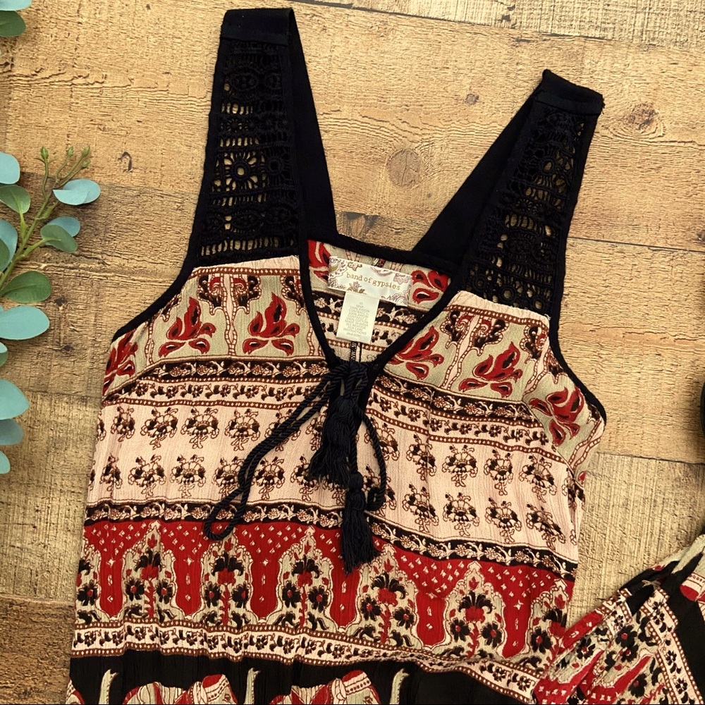 MAXI DRESS, Crocheted Shoulders by Band of Gypsies - Picture 2 of 12